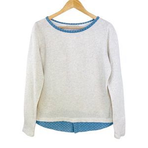 Loft heathered beige sweatshirt shirttail detail M